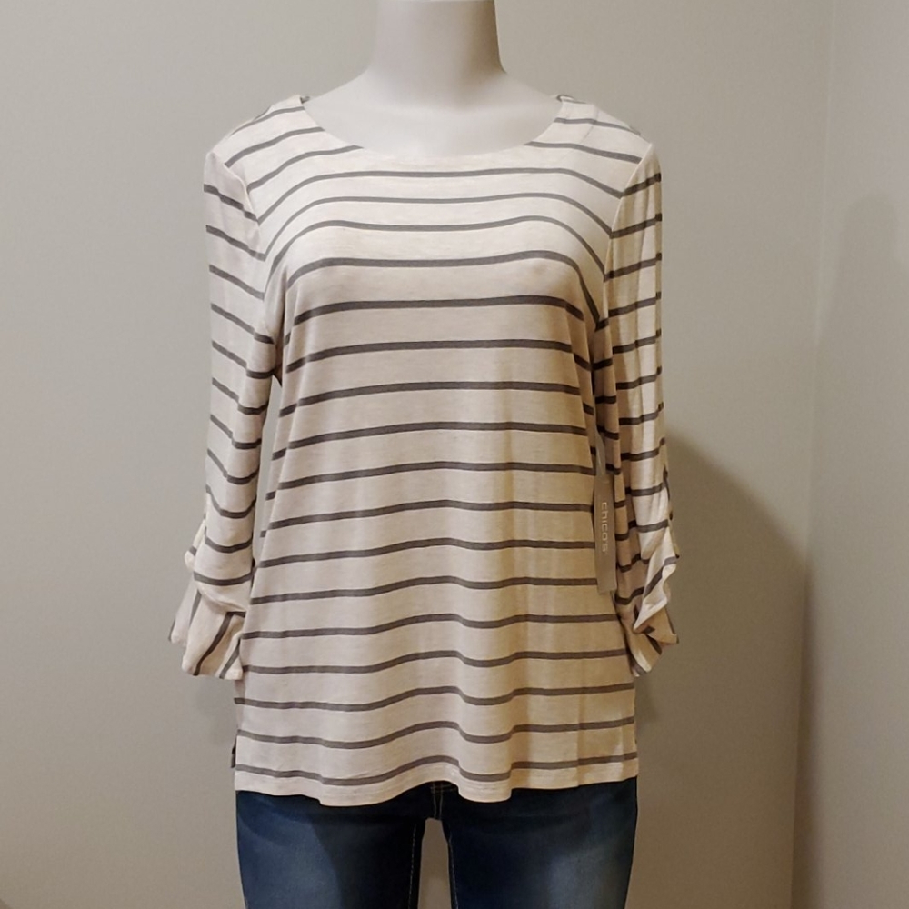 NWT Chicos Top with flutter sleeves